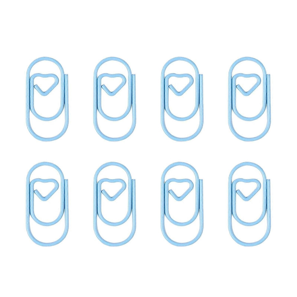 (Blue, One Size) 80Pcs Colorful Paper Clip Small Heart Metal Clips 20Mm Metal Paperclips For Document File Paper Photo Card Organization Blue 7683012667770