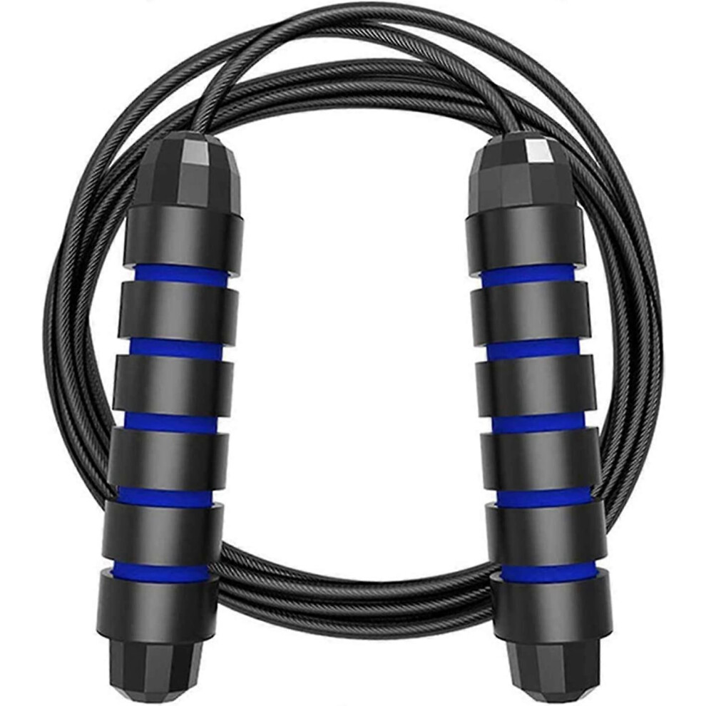 (As show, One size) Skipping Rope Tangle-Free with Ball Bearings Jump Rope Adjustable and Memory Foam Handle Skipping Rope Ideal for Aerobic Exercise