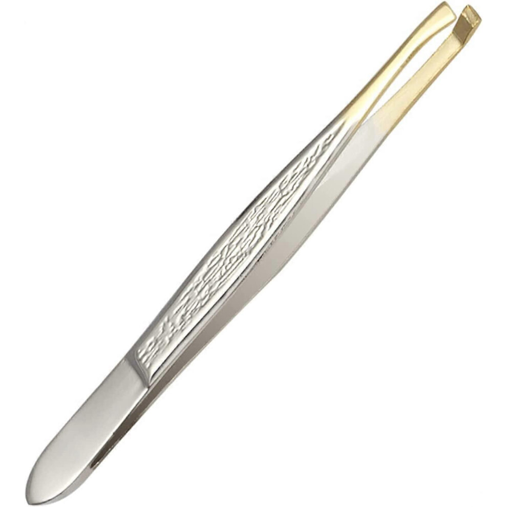 (As show, One size) Tweezers, Professional Stainless Steel Eyebrow Tweezers, Professional Eyebrow Tweezers with Non-Slip Coating, for Eyebrows, Eyelas