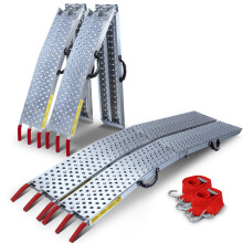 VOUNOT Set of 2 Heavy Duty Ramps with Hook Safety Straps 800 kg Max Loading