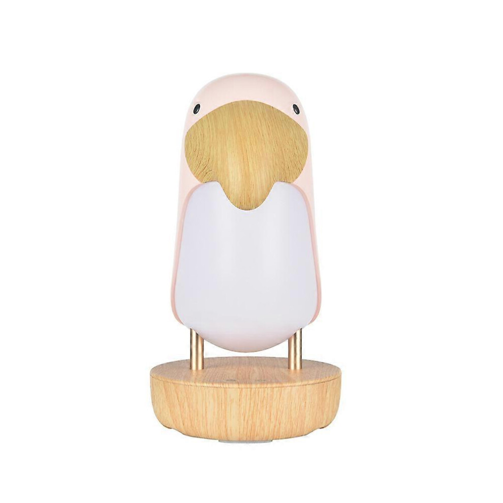(As show, One size) Pink Rechargeable Dimmable Mood Light Bedroom LED Bedside Bird Night Light