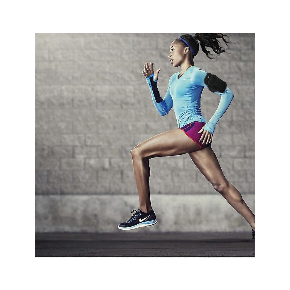 (As show, One size) Black Mobile Phone Arm Belt Bag for Jogging Exercise