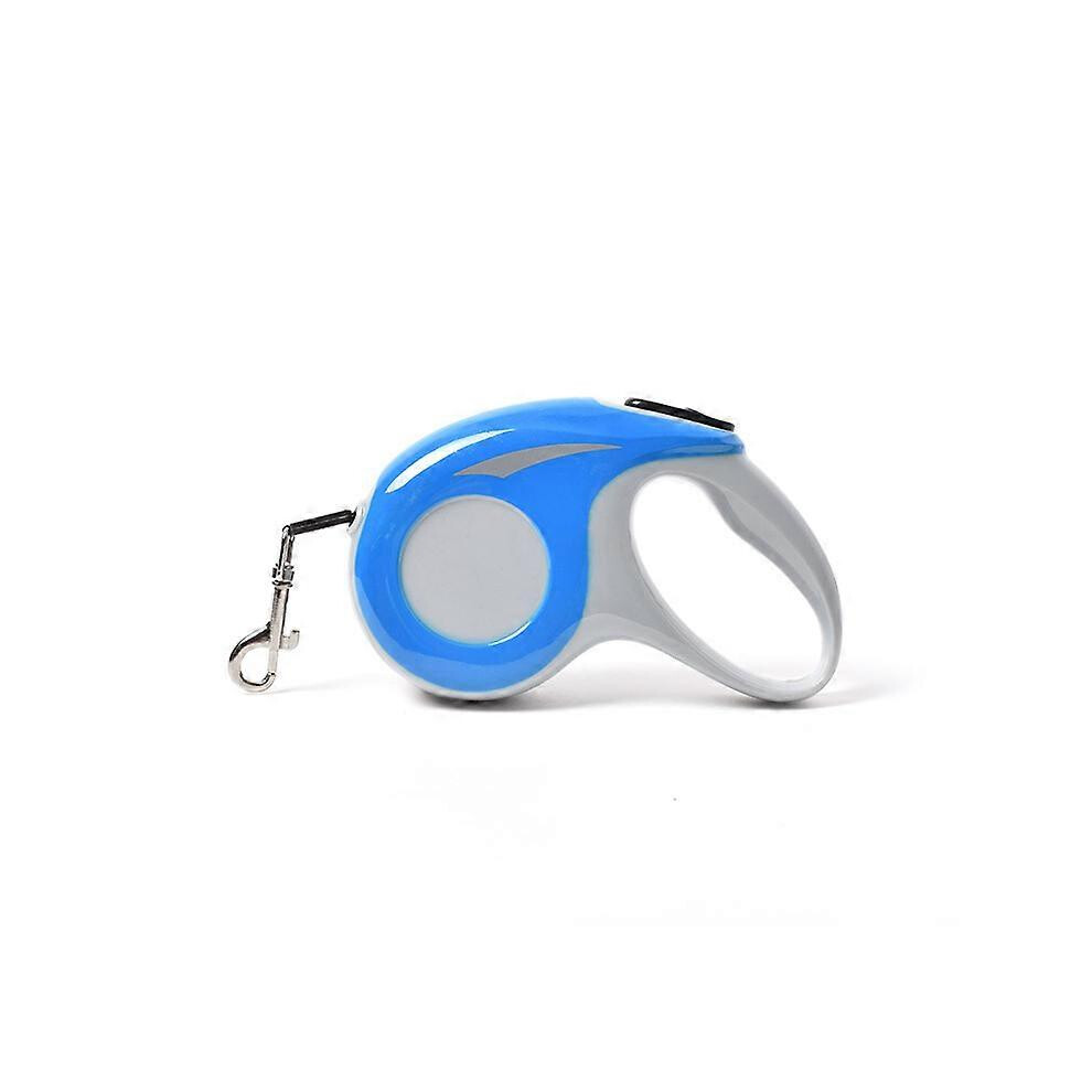 (As show, One size) 5M Blue Pet supplies Small and medium-sized dog Tractor dog Automatic telescopic leash Portable dog leash