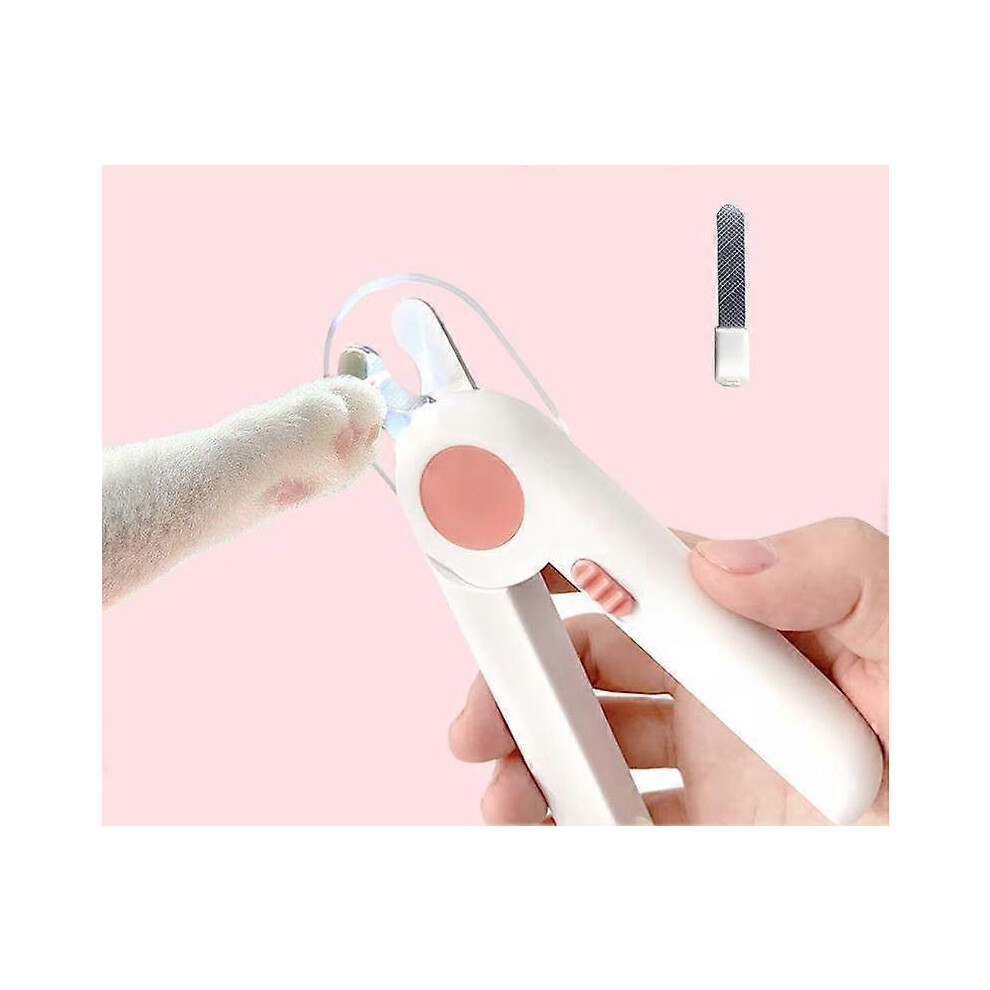 (As Show, One Size) Cat Nails Nail Scissors Cat Dogs Stainless Steel Pet Nail Clipper Manicure Supplies Anti For Pets White/Pink