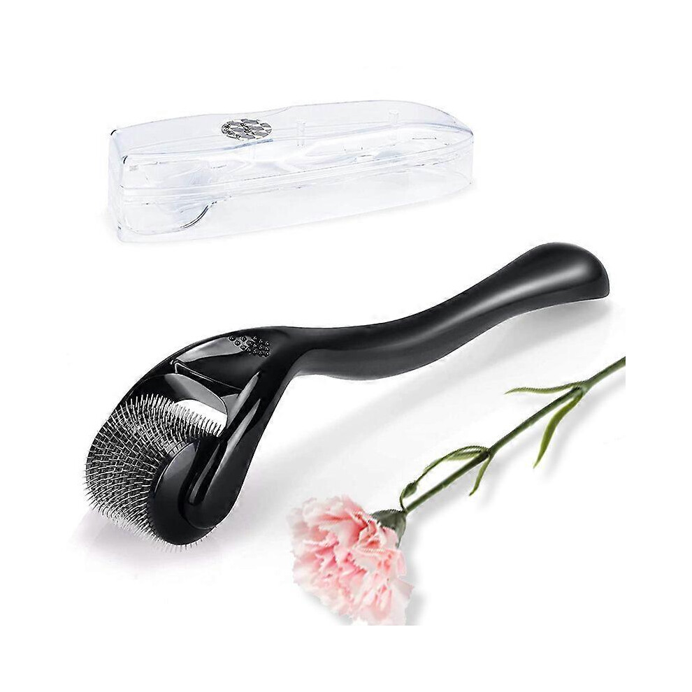 (As show, One size) Black (0.75mm) 540 Microneedle Roller For Acne Scar Removal Whitening Anti Wrinkle Roller