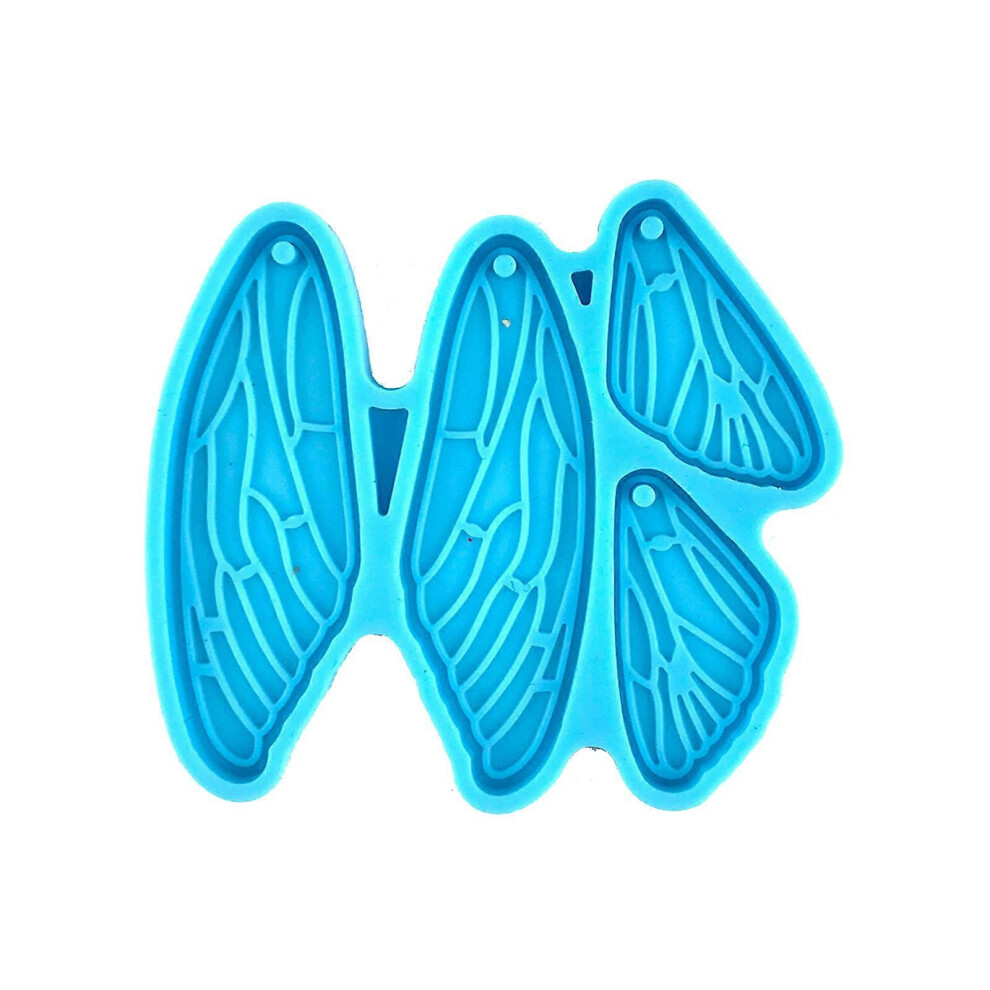 (Clear, One Size) Combination Angel Wing Earring Mold Epoxy Resin Ornament Mold Resin Casting Pendant Mold Suitable For Home Decor Blue 7683012645662