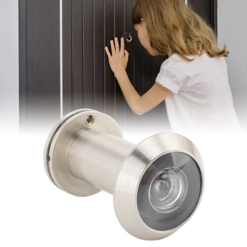 HD 200 Weitwinkel Türspion mit Sichtschutz, Silber