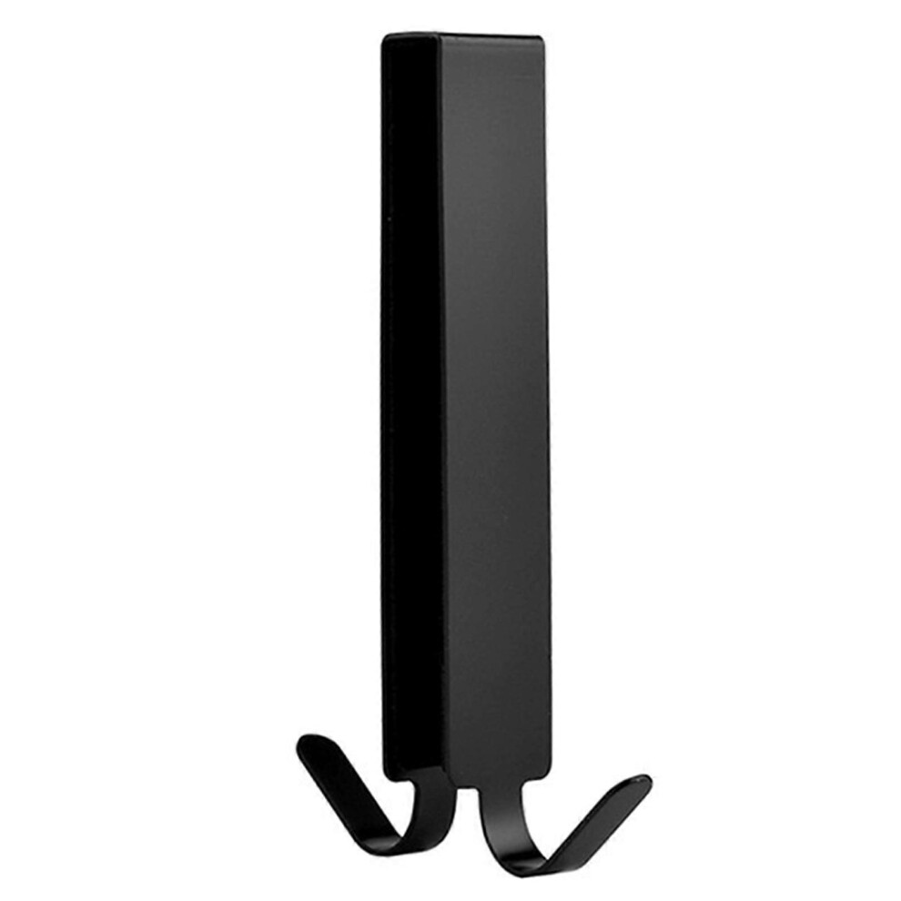 (As Show, One Size) Extended Hooks Glass Shower Door Stainless Steel Towel Hooks Over Frameless Glass Wall Punch-Free Hanging Towels Black 7683012646171