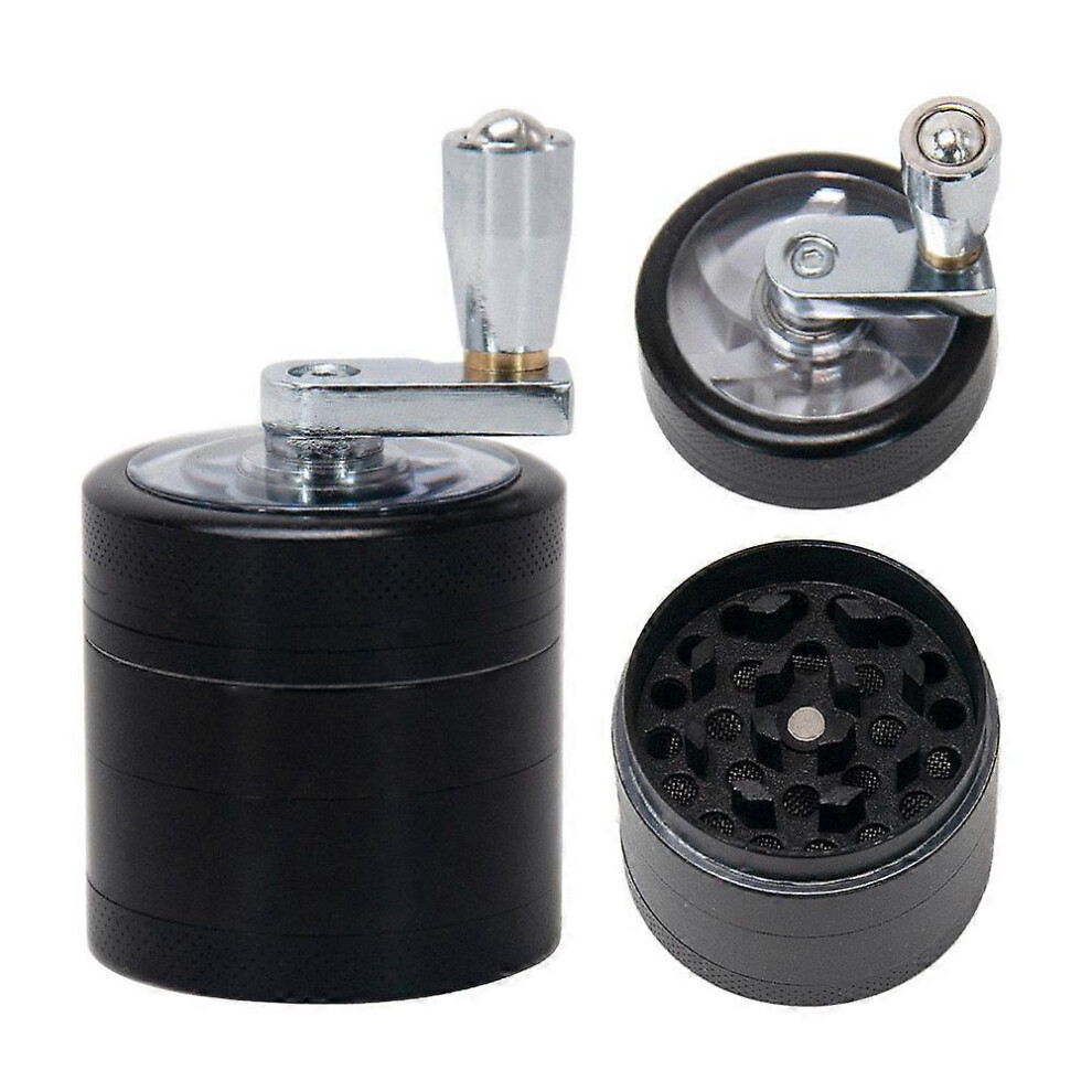 (As show, One size) Black Manual Spice Grinder-SL.GT Spice Grinder Hand Operated Zinc Alloy Kitchen Spice Grinder With Hand Crank