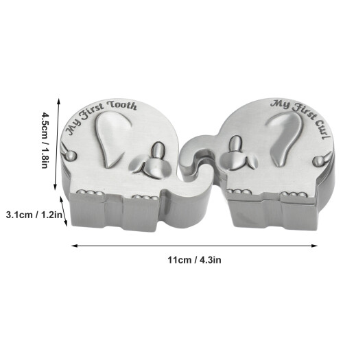 2er-Pack Elefanten-Erinnerungsbox 11x4,5x3,1 cm Legierung 1