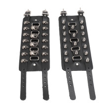 2er Pack breites PU-Leder-Punk-Armband mit Nieten