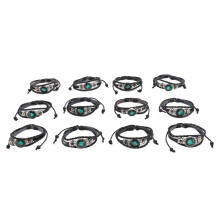 12 Stück Zodiac mehrschicht PU-Lederarmband schwarz
