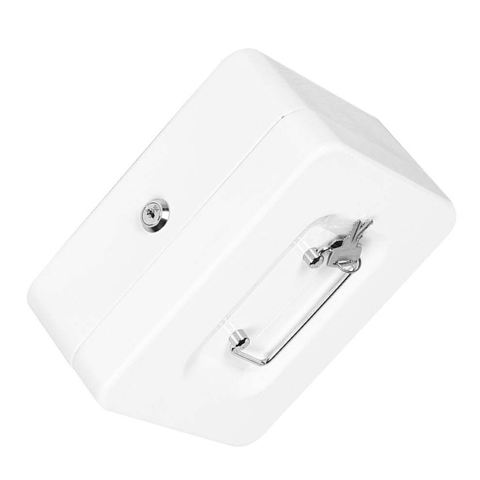 Portable Safe Box With 2 Key Fireproof Anti Theft Multipurpose Security Case Lock Box For Documents Jewelry White 3031313815767