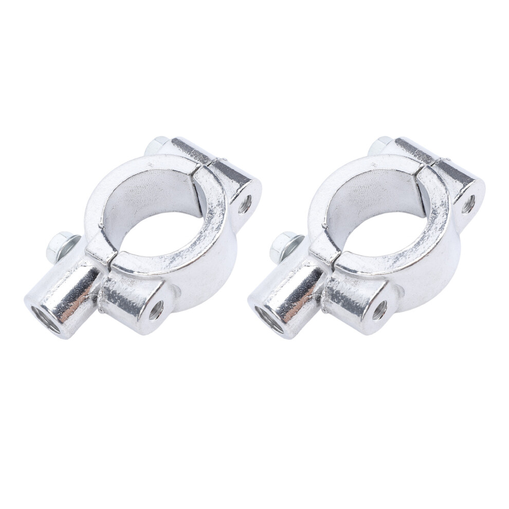 2Pcs 25Mm Motorcycle Handlebar Mirror Mount Holder Clamp Bracket Adapter Universal For Motorbike Atv Scooter Project Bikes M10 Silver 5051313821894