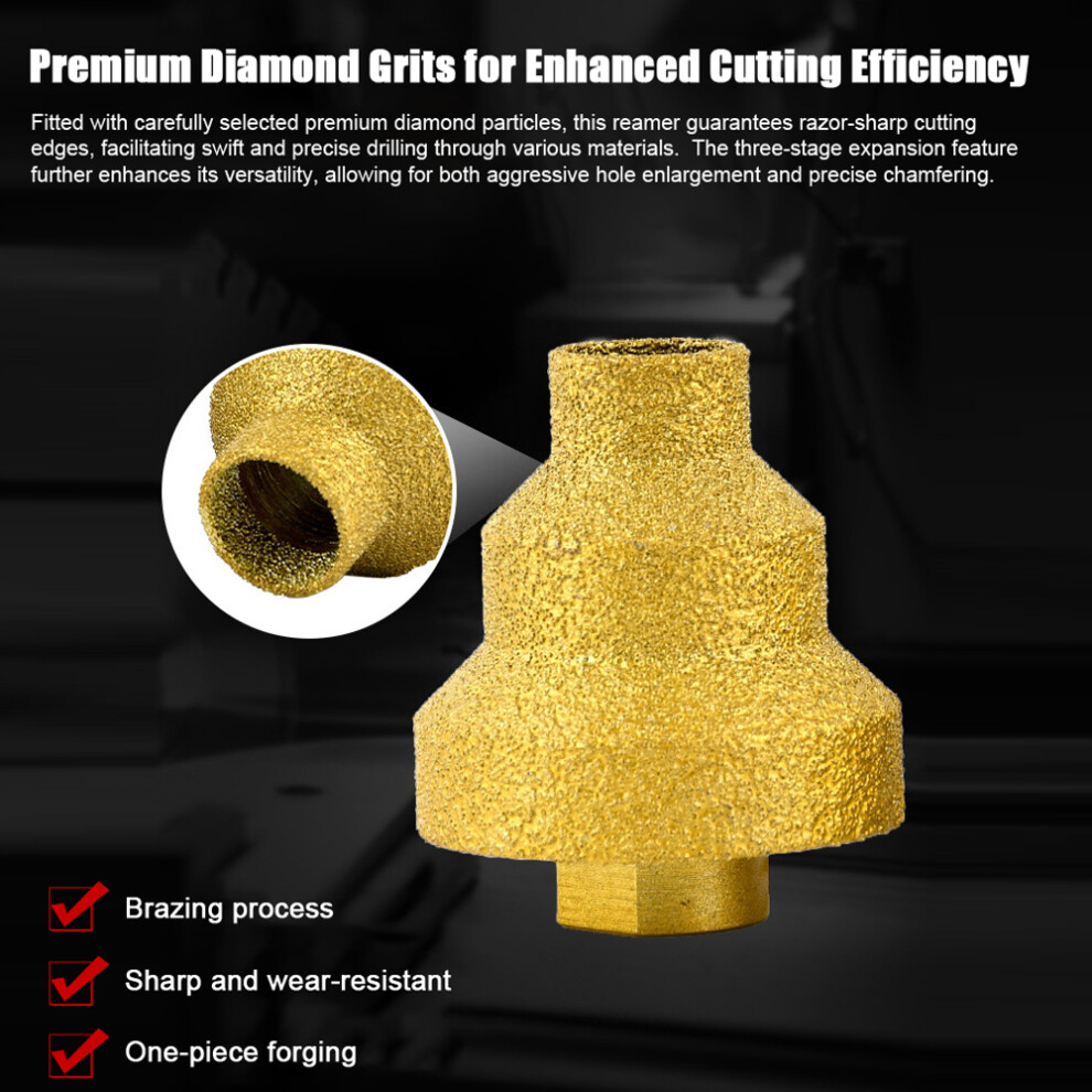 Diamond Brazed Multi-Layer Tapered Reamer Wet And Dry Operation Tile Marble Trimming Tool Concrete Chamferer With 10Mm Diameter Metric Shan 9411313823100