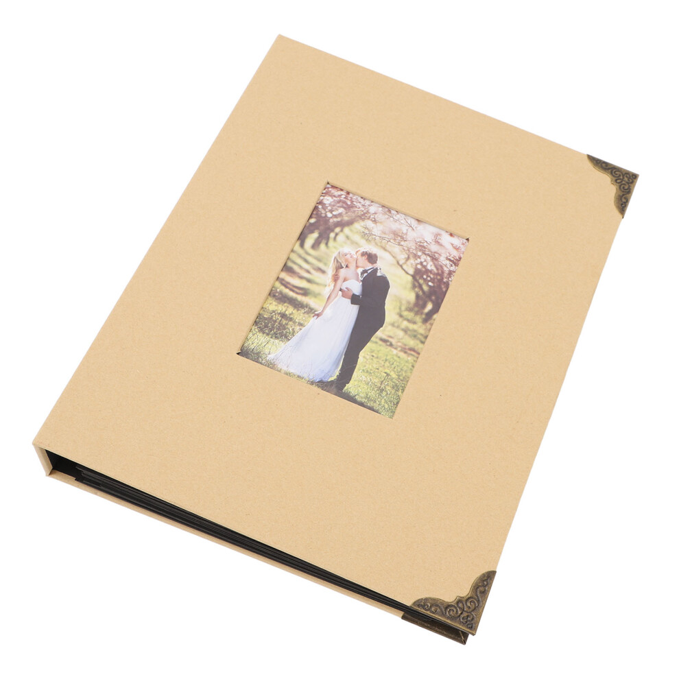 Baby Photo Album With Front Window Baby Photo Keepsake Diy Inner Page Scrapbooking Baby Memory Book Khaki Black