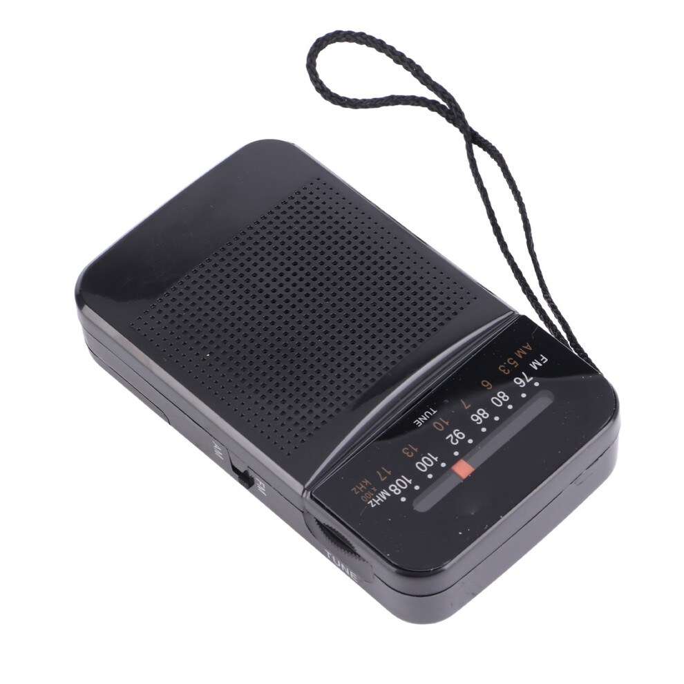Portable Am Fm Radio Color Headset Pluggable Built In Loud Speaker Am Fm Transistor Radio Black 8371313821579