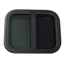 RV Window 406x356mm / 15.98x14in Waterproof UV Resistant Tinted Slide Trailer Window with Screen for Camper Construction Vehicle