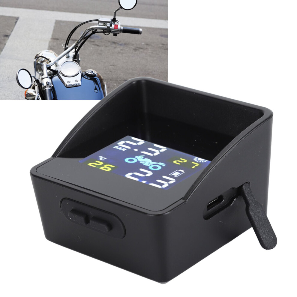 Motorcycle Tire Pressure Monitoring System Solar Tpms Bluetooth Lcd Display Tire Alarm Sensor For Motorcycle Scooters 8461313825636