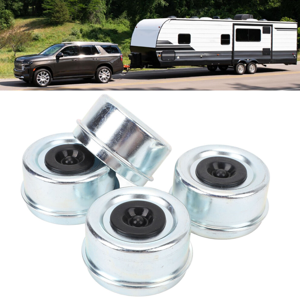 4Pcs Trailer Axle Dust Cap 2.72In Trailer Hub Grease Cover With Rubber Plugs For 7000Â8000Lbs Axles Dexter Trailer Camper Rv 4991313830209