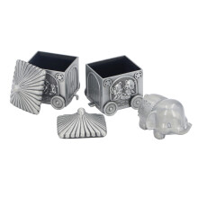 Baby-Elefanten-Erinnerungsbox – Metallkarre, 14 cm, Neugeborenen-Geschenk