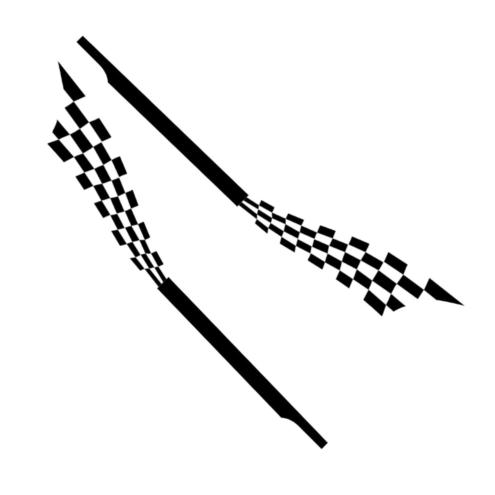 2Pcs Stripe Car Decal Graphic Universal Waterproof Self Adhesive Removable Checkered Car Door Body Side Sticker Black 8781313830974