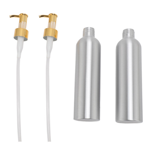2 Stück Aluminium-Lotionpumpflaschen leer 1