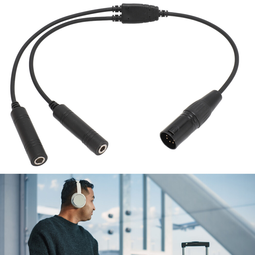Aviation Headset Adapter Professional Ga Dual Plug To For Airbus 5 Pin Xlr Headphone Adapter For Most Of Aviation Headsets 8721313834367