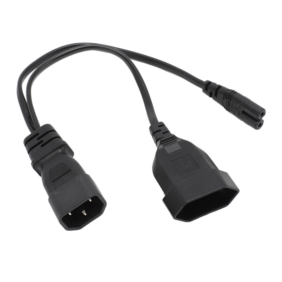 C14 To C7 Eu4.0 Y Splitter Power Plug Cord Single Iec 320 C14 Male To C7 Eu4.0 Female Splitter Adapter Cable Cord 1Ft 6931313834348