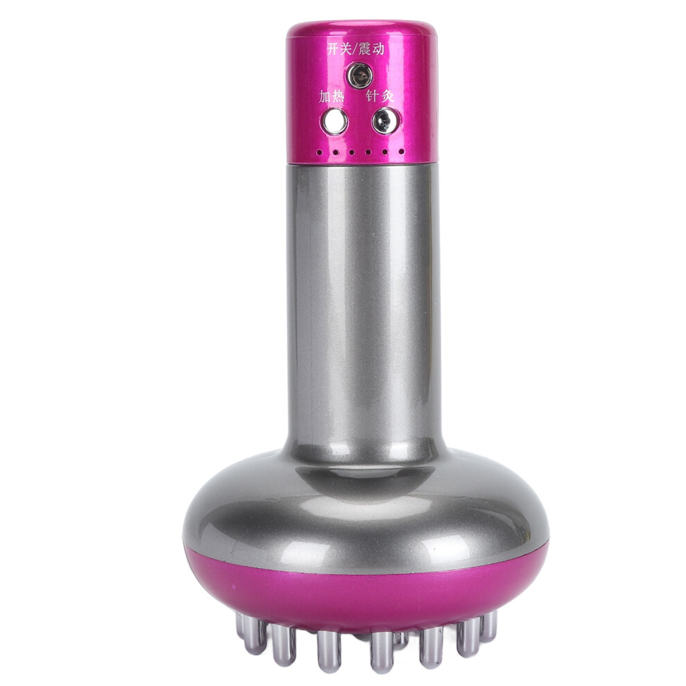 Purple Electric Meridian Massage Brush Microcurrent Cellulite Heating Vibration Handheld Lymphatic Drainage Massager