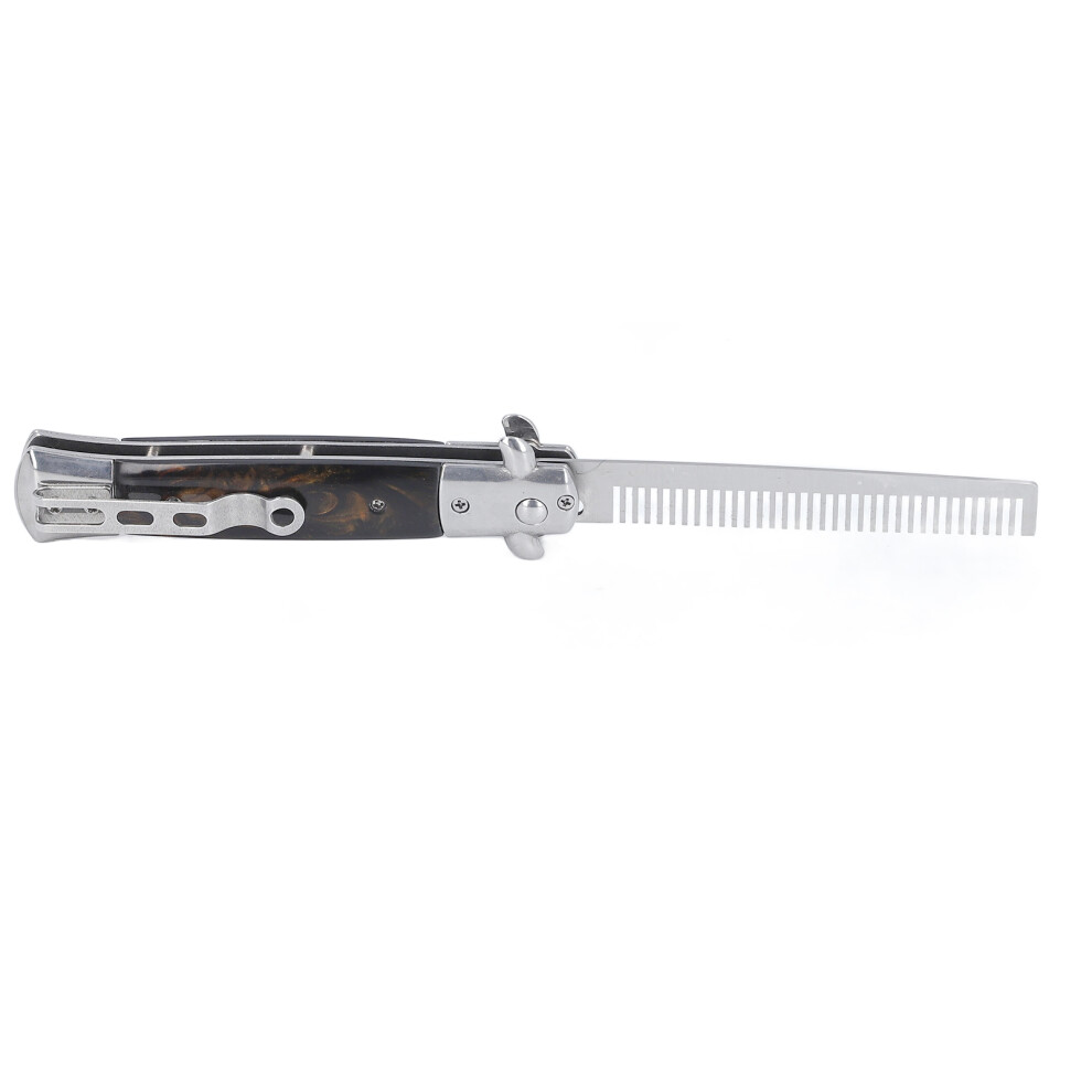 Unisex Switchblade Oil Hair Comb Stainless Steel Automatic Spring Folding Comb Foldable Comb For Hair Styling
