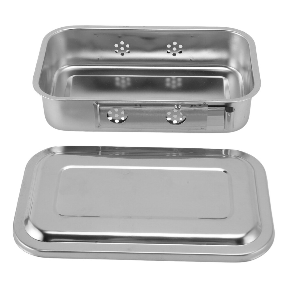 Medical Disinfecting Box Tray with Lid Stainless Steel Versatile Medical Instrument Tray Organizer Holder for Clinic Hospitals