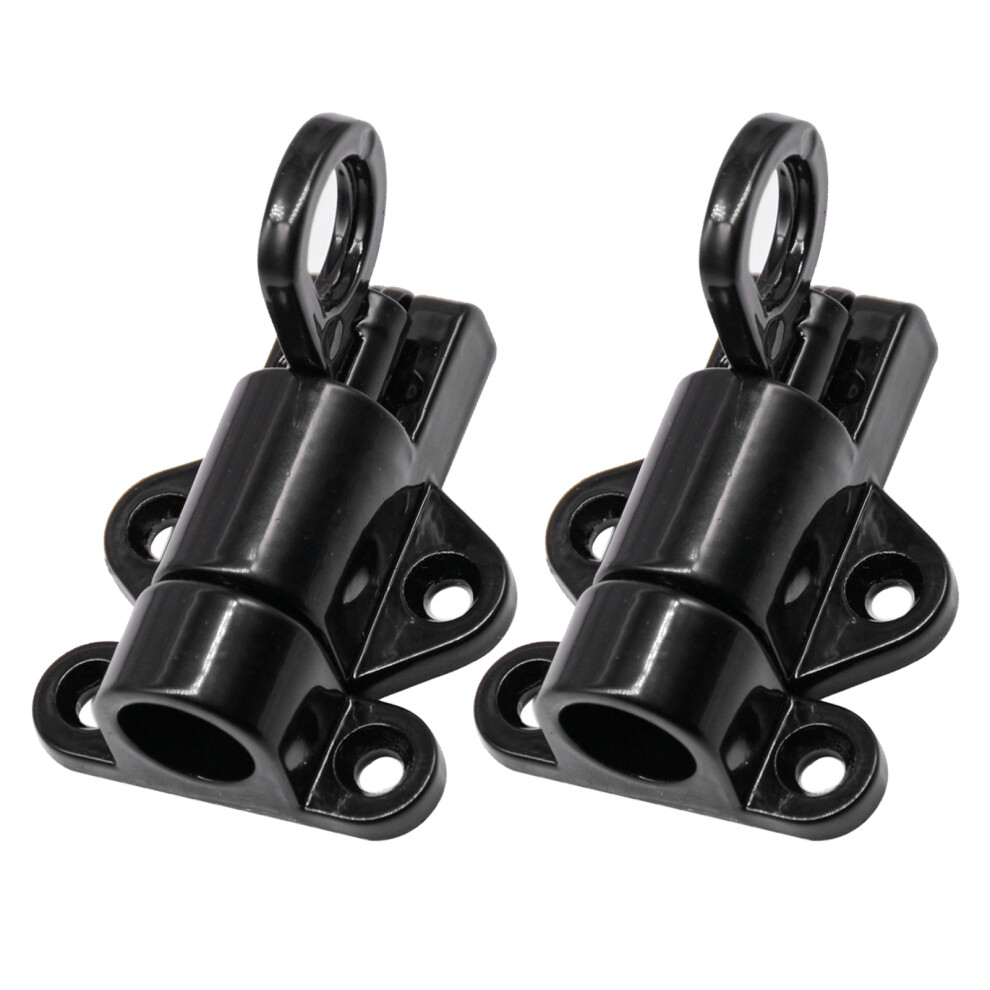 2Pcs Pull Ring Latch Locks Aluminum Alloy Spring Load Automatic Door Window Gate Bolt Lock With Screws Black 4991313838618