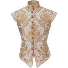 (White, S) Mens Tudor Vest Victorian Suit Vest Tudor Jerkin Gothic Steampunk Waistcoat