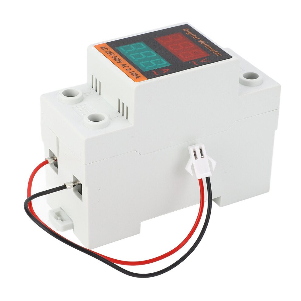 Ac20â500V 0Â100A Voltmeter Ammeter Led Display Rail Type High Accuracy Ac Current Voltage Meter 4931313840891