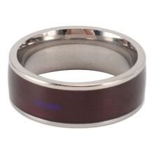 NTAG213 NFC-Ring 128B, Größe 12, Leichtes Silber