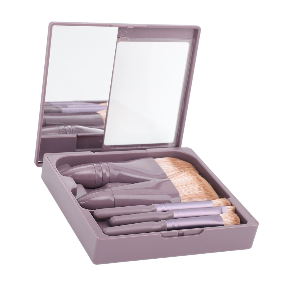 Purple 5Pcs Makeup Brush Set Ergonomic Fine Workmanship Portable Soft Bristles Makeup Brushes For Home Travel