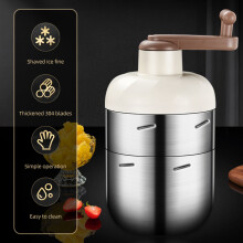 Hand Crank Operated Ice Crusher Snow Cone Machine Portable Manual Shaved Ice Machine with Free Ice Making Mold for Snow Cone / Slush / Shav