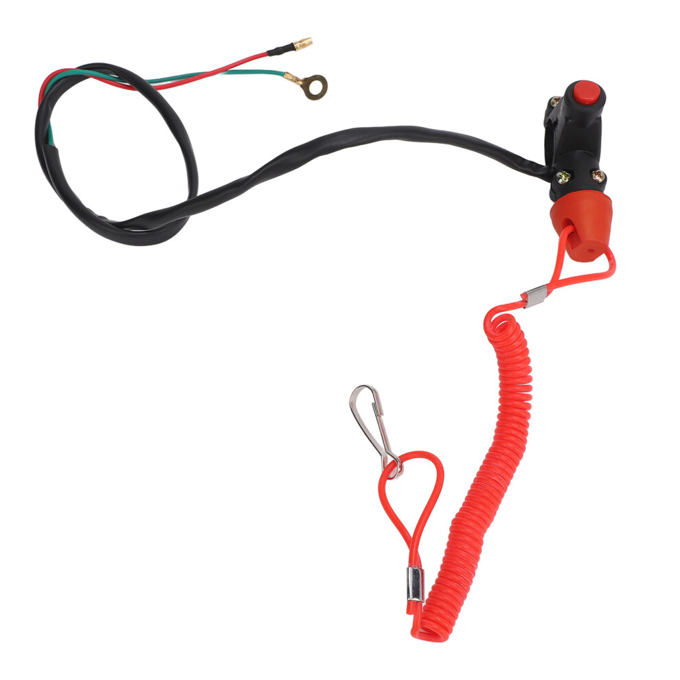 22Mm 7/8In Safety Tether Kill Stop Switch For Motorcycle Atv Off Road Vehicles With Tether Lanyard Cord 6951313852746