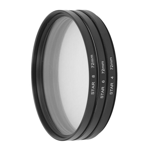 72mm Sternfilter-Set, 3 Stück, 4/6/8 Strahlen, Slim-Beutel