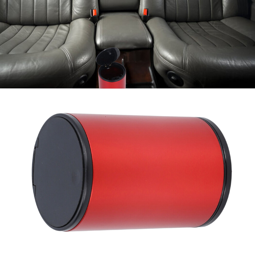 Mini Press Trash Can Car Aluminum Alloy Garbage Bin Container Ashtray Auto Accessories M Red 8181313856217