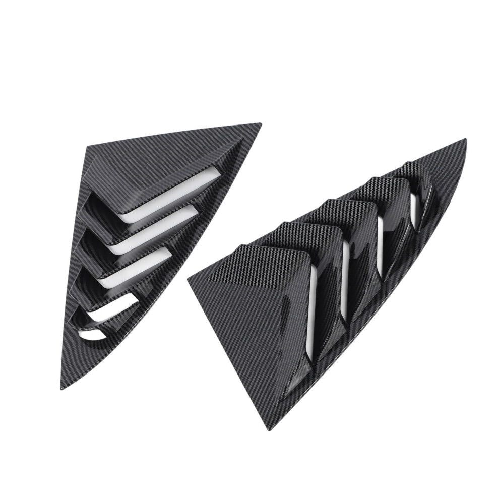 2Pcs Car Rear Window Shutter Cover Trim Stylish Look Window Louver Side Vent Trim Replacement For Tesla Model 3 2023 And Later Carbon Fiber 8041313857693