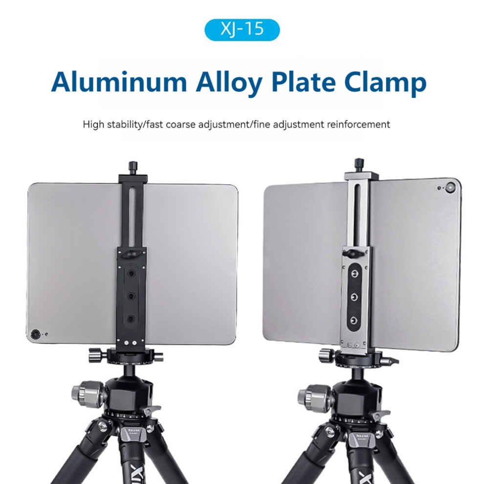 Xiletu Xj15 Smartphone Tablet Tripod Mount Phone Holder Clamp Aluminum Alloy 12.5Cm-23Cm/4.92In-9.05In Adjuatable Width With Cold Shoe Mou 9431313862053