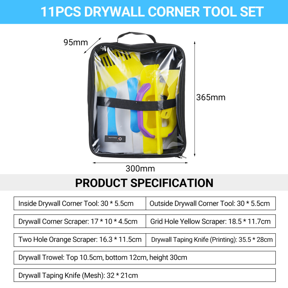 11Pcs Drywall Corner Tool Set Inside And Outside Corner Trowel Plastic Drywall Corner Scraper Drywall Taping Knife Construction Tool For R 7651313862149
