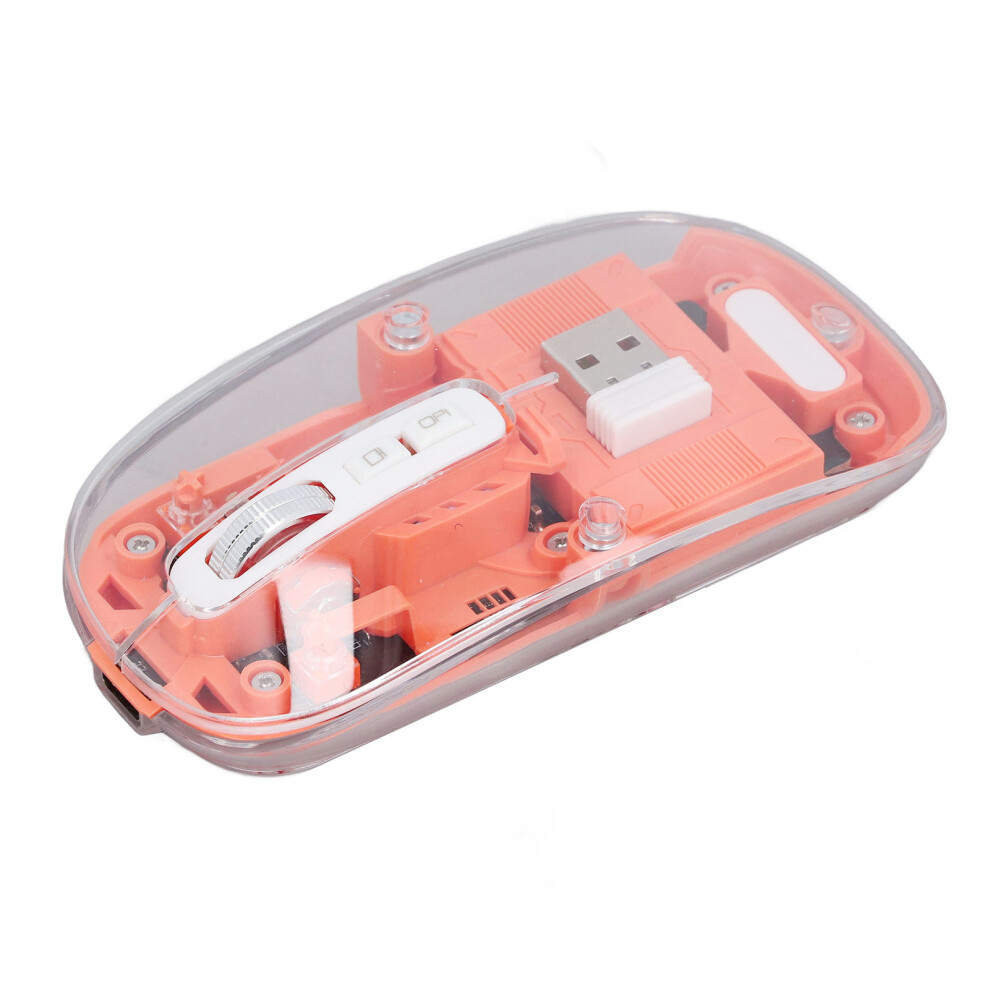 Bluetooth Wireless Mouse Bt1 Bt2 2.4Ghz 3 Mode Silent Adjustable Dpi Rechargeable Transparent Mouse For Pc Laptop Tablet Orange 6951313866323