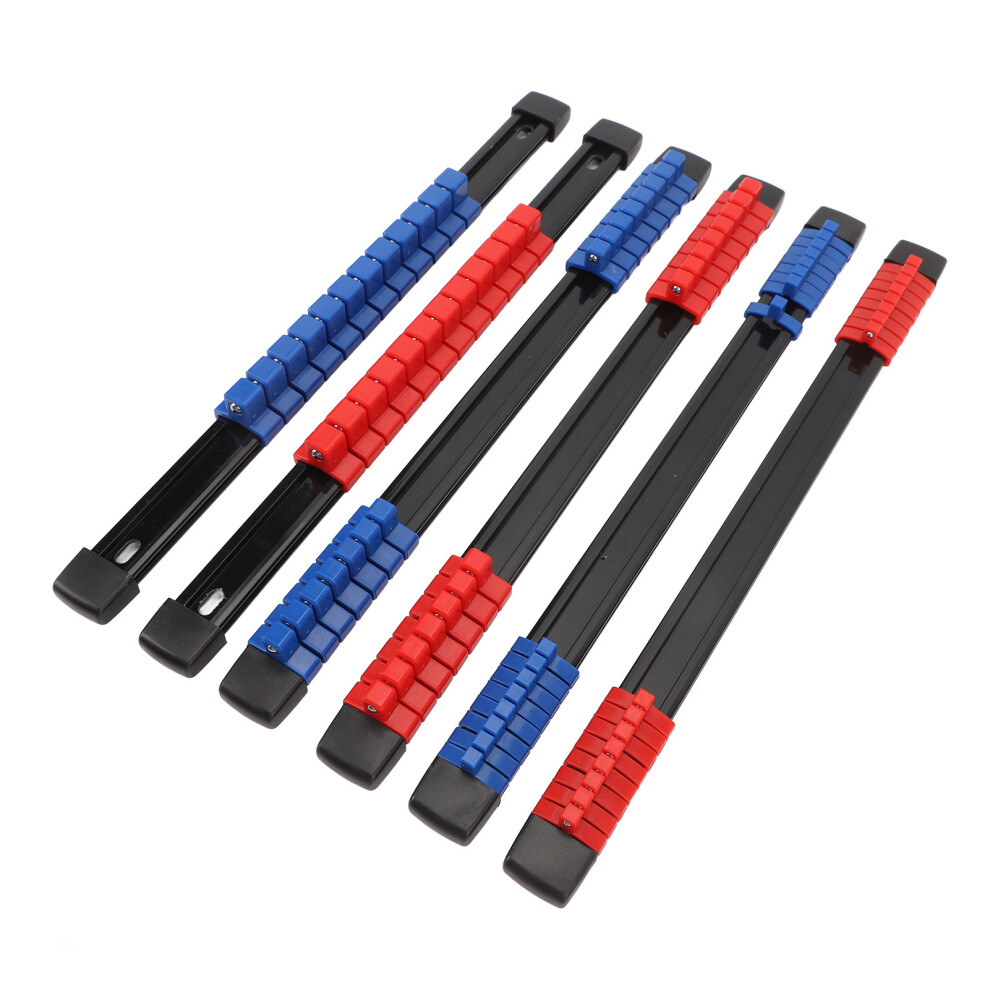 6Pcs Drive Socket Organizer Holder 1/4In 3/8In 1/2In Sae And Metric Socket Holder Rail For Shallow Deep Sockets 8171313869294