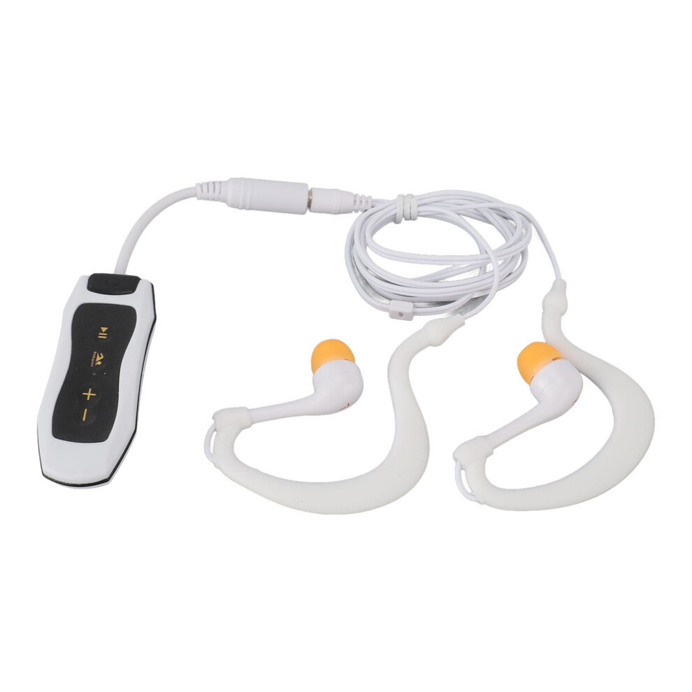 Mp3 Player Ipx8 Waterproof Rechargeable Usb2.0 Music Player With Waterproof Earphone For Swimming Diving Running 8Gb White 6941313873025