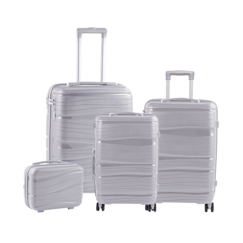 Living And Home (Light Grey) 4PCS Lockable Travel Suitcase Set 2