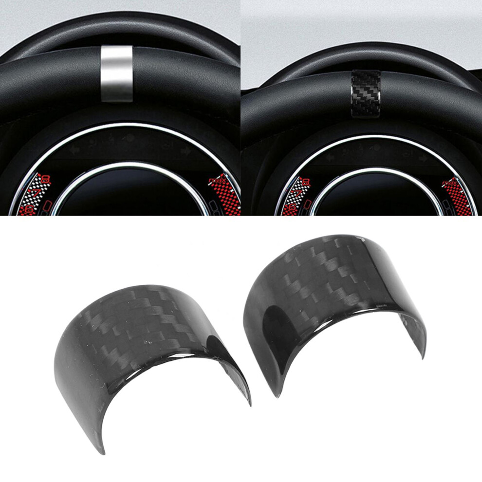 Steering Wheel Top Marker Dry Carbon Fiber Car Steering Wheel Center Line Marker Sticker Replacement For Fiat 500 2020Â2023 9431313878849