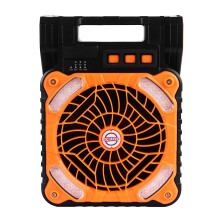 Solar Fan 5200MAH Type C Charging 4 Speed Adjustable Brushless Motor 4.5m/s Low Noise LED Timer Solar Camping Fan for Fishing Outdoor Activ